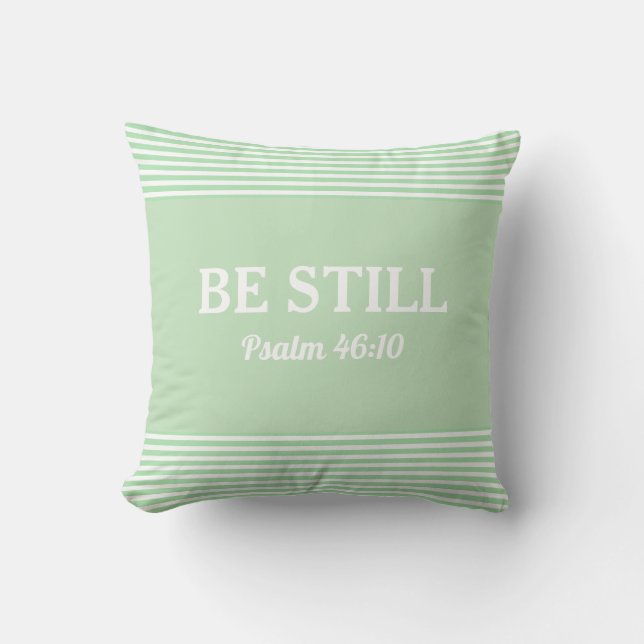 Bible Verse Elegant Green Throw Pillow (Front)