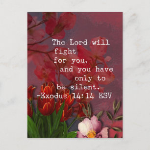 Bible Verse Exodus 14:14 Postcard
