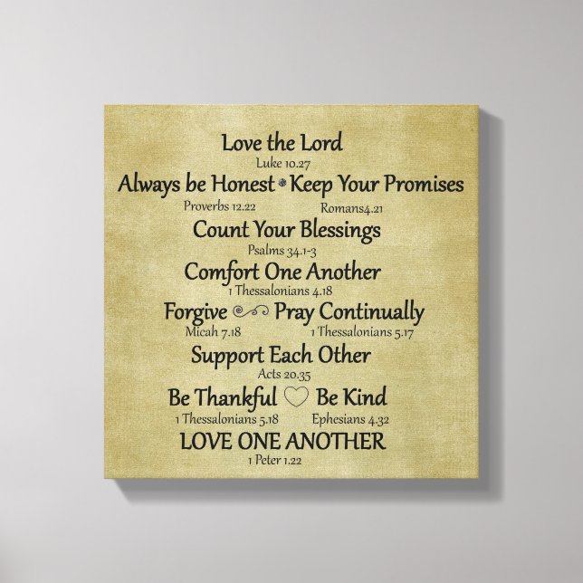 Bible Verse Family Rules Canvas Print (Front)