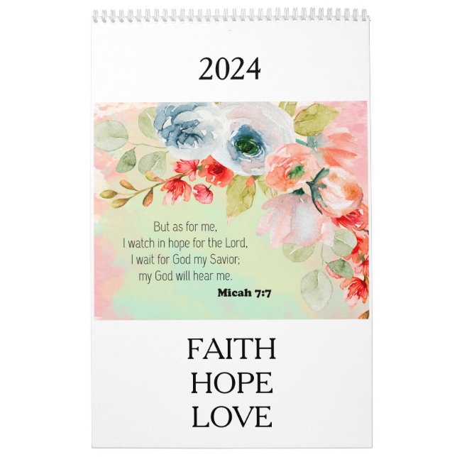 Bible Verse Floral 2024 Calendrier (Protection)