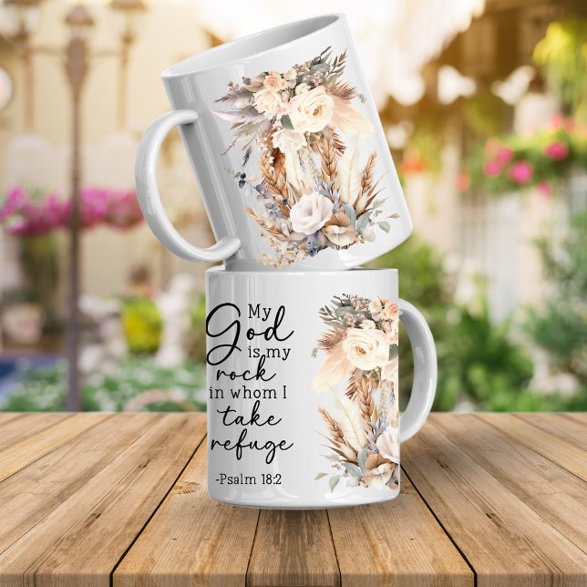 Bible Verse Floral Coffee Mug (Bible verse floral mugs that are inspirational faith scriptures that will encourage and inspire you)