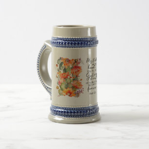 Bible Verse Floral German Beer Stein