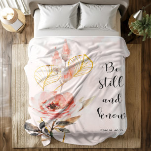 Bible verse floral Psalm 46 fleece blanket