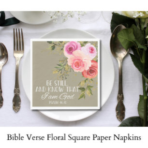 Bible Verse Floral Square Napkin