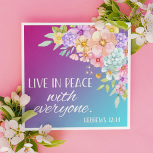 Bible Verse Floral Square Napkins