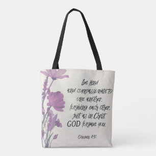 Bible verse Floral Tote Bag