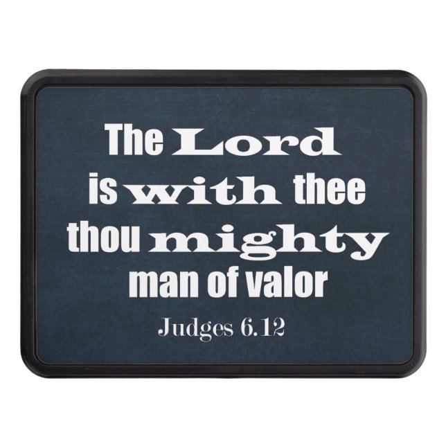 Bible Verse for Men Trailer Hitch Cover (Front)