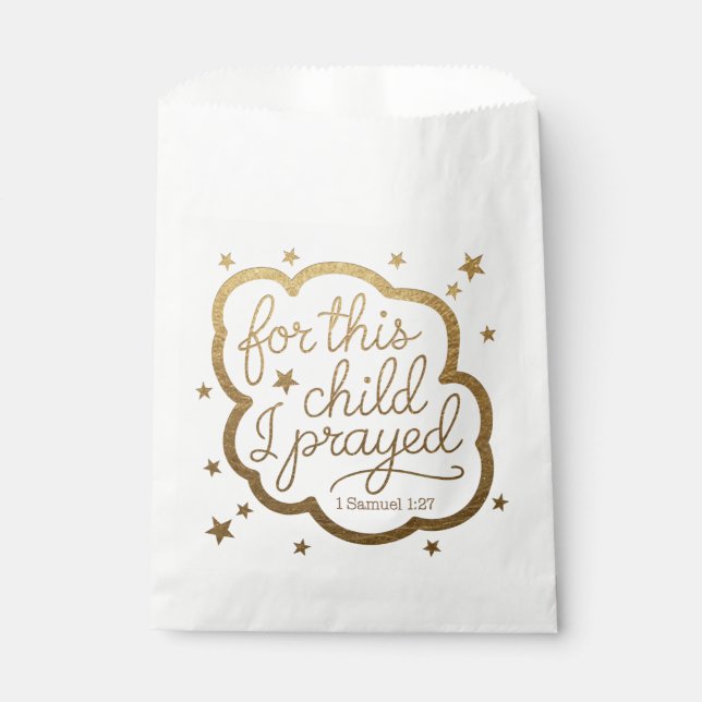 Bible verse from 1 Samuel 1:27 Favour Bag (Front)