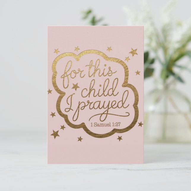 Bible verse from 1 Samuel 1:27 Flat Thank You Card (Standing Front)