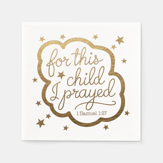 Bible verse from 1 Samuel 1:27 Napkin (Front)
