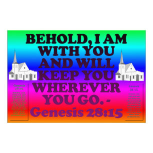 Bible verse from Genesis 28:15. Photo Print