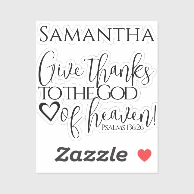 Bible Verse Give Thanks Christian Modern Script (Sheet)
