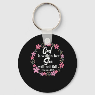Bible Verse God Is Within Her She Will Not Fall Ps Keychain