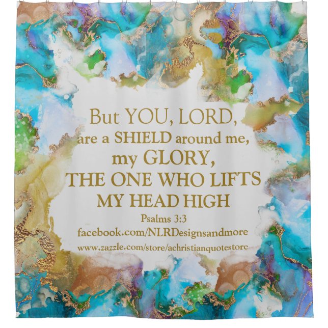 Bible Verse God Lifts My Head High Marble Design (Front)