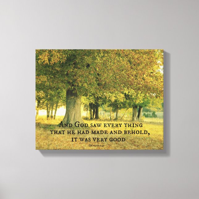 Bible Verse: God saw it was good Canvas Print (Front)