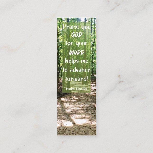 Bible Verse GOD's Word Leads Me Mini Bookmark Calling Card (Front)