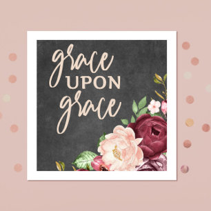 Bible verse Grace Upon Grace Square Napkin