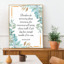 Bible verse green wreath scripture poster