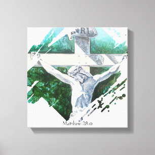 Bible Verse He Is Risen Faith Canvas Print