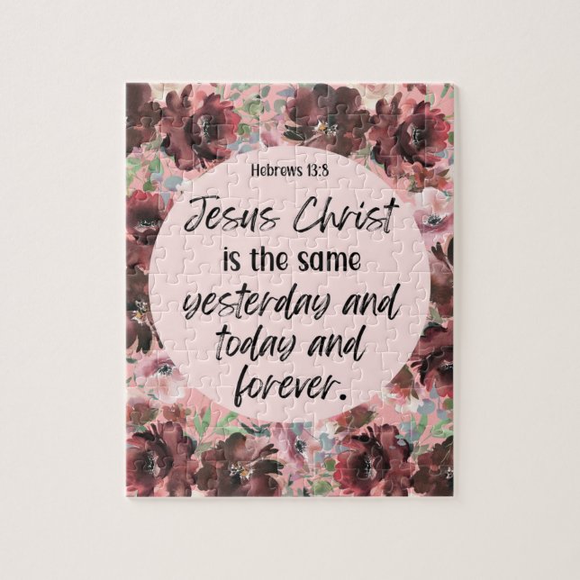 Bible verse Hébreux floral puzzle (Vertical)