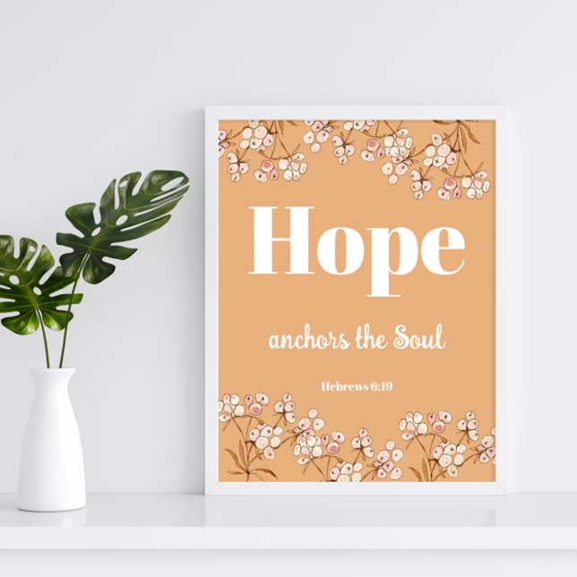 Bible verse Hébreux Léger Terracota Poster Floral (Créateur téléchargé)