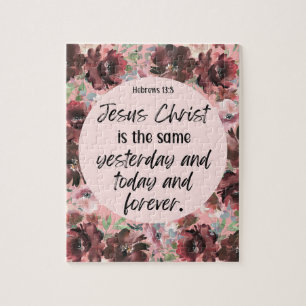 Bible verse Hebrews floral jigsaw puzzle