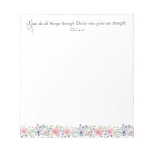 Bible Verse I Can Do All Things  Notepad