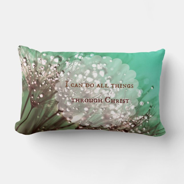 Bible Verse: I can do all things through Christ Lumbar Pillow (Front)