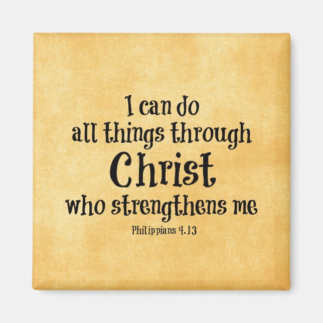 Bible Verse: I can do all things through Christ Magnet (Front)