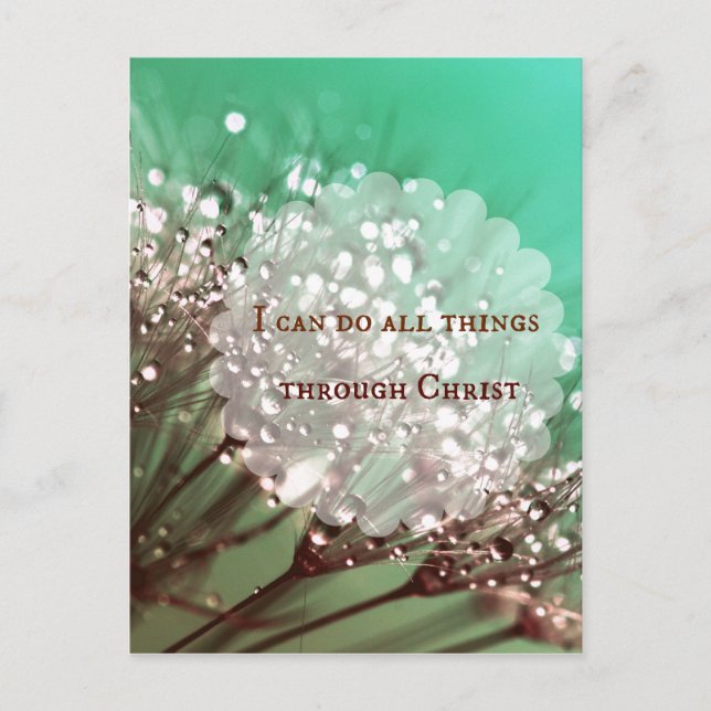Bible Verse: I can do all things through Christ Postcard (Front)