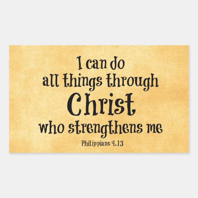 Bible Verse: I can do all things through Christ Sticker (Front)
