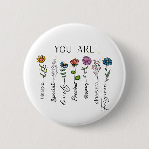 Bible Verse Inspiration Wildflower Positive Quote 2 Inch Round Button