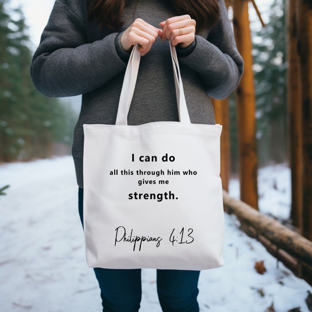 Bible verse Inspirational Philippians Tote Bag (Creator Uploaded)