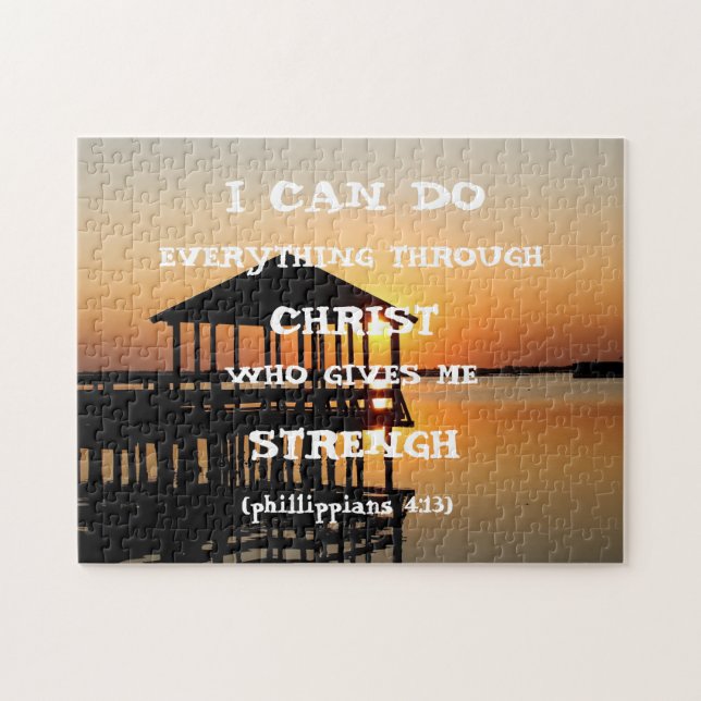 Bible Verse Inspirational Quote Scripture Jigsaw P Jigsaw Puzzle (Horizontal)