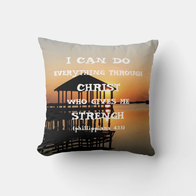 Bible Verse Inspirational Quote Scripture  Throw Pillow (Front)