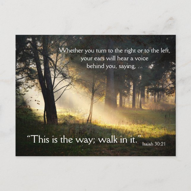 Bible Verse Isaiah 30:21 This is the Way Postcard (Front)