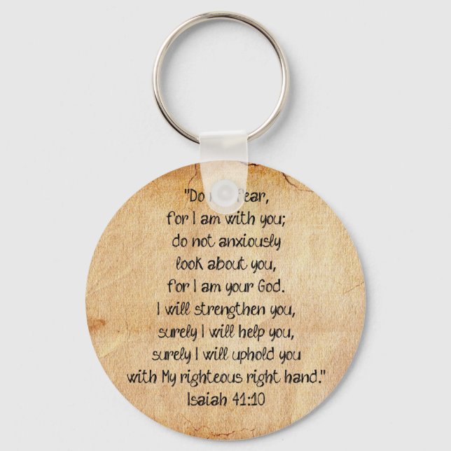 Bible Verse Isaiah 40:10 Keychain (Front)
