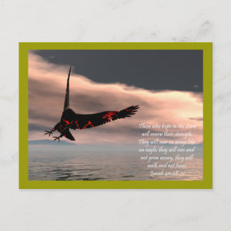Bible Verse Isaiah 40: 28-31 with Eagle Postcard