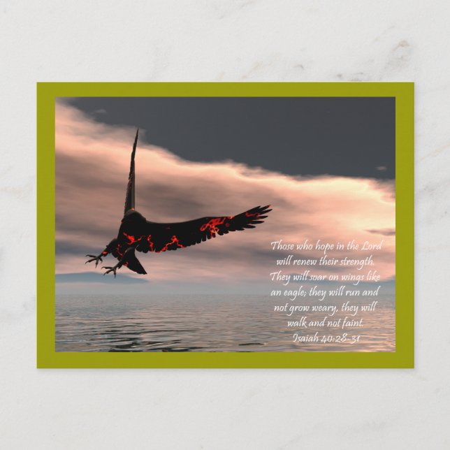 Bible Verse Isaiah 40: 28-31 with Eagle Postcard (Front)