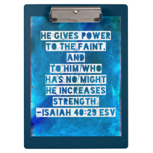 Bible Verse Isaiah 40:29 Clipboard