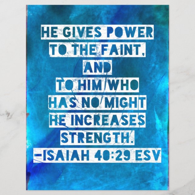 Bible Verse Isaiah 40:29 Flyer (Front)