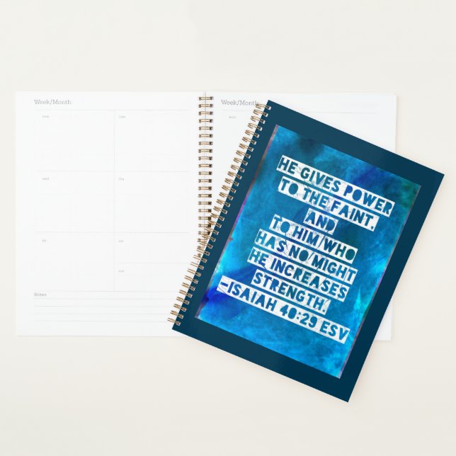 Bible Verse Isaiah 40:29 Planner (Display)