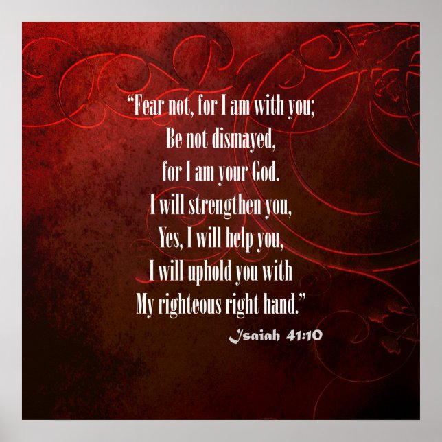 Bible Verse Isaiah 41 10 Poster (Front)