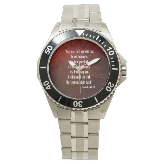 Bible Verse Isaiah 41 10 Wrist Watch (Front)