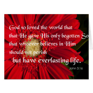 Bible Verse Jean 3:16 Carte Fleur Ou Invitation