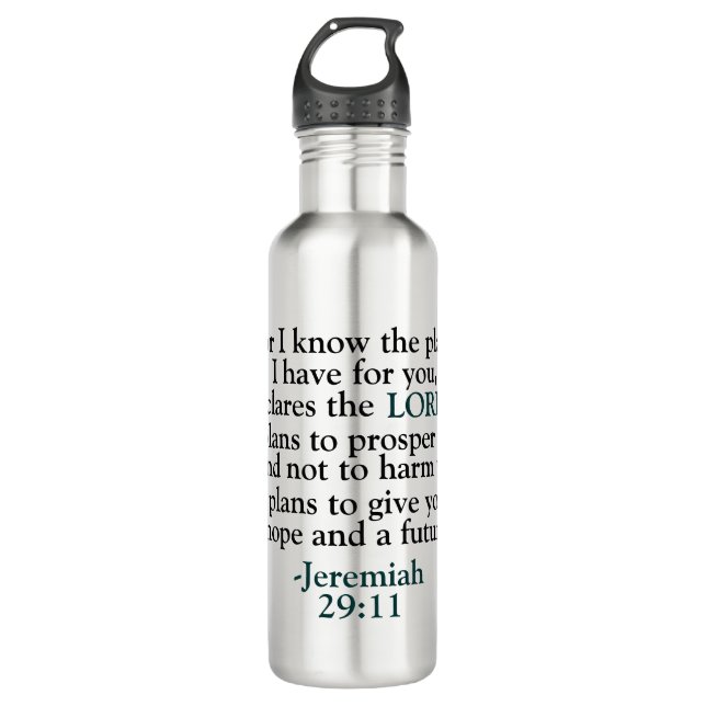 Bible Verse Jeremiah 29:11 710 Ml Water Bottle (Front)