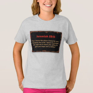 Bible Verse Jeremiah 29:11 Christian Girl's Tee