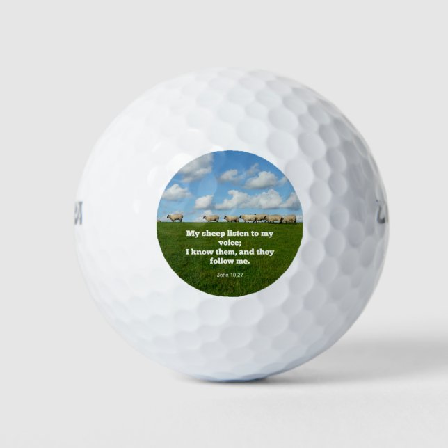 Bible verse, John 10:27, My sheep... Golf Balls (Front)