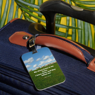 Bible verse, John 10:27, My sheep... Luggage Tag
