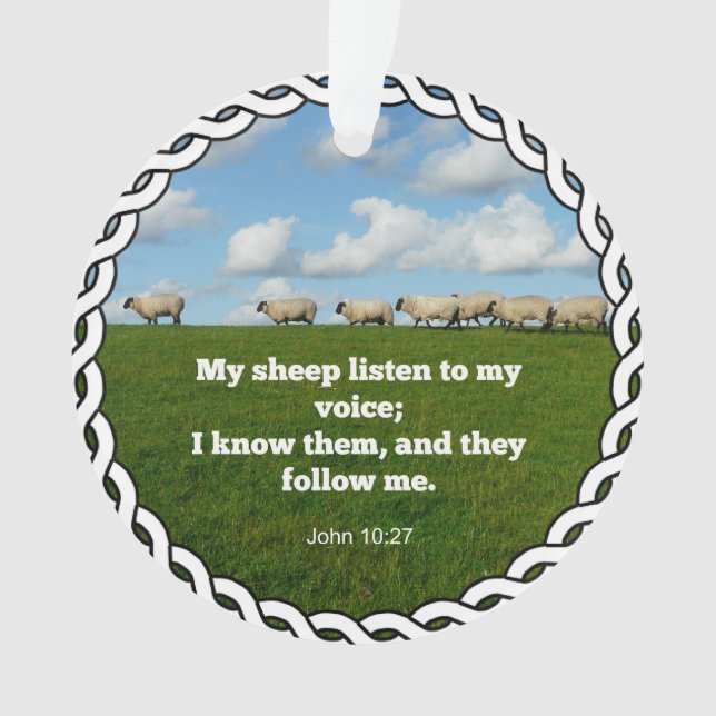 Bible verse, John 10:27, My sheep... Ornament (Front)
